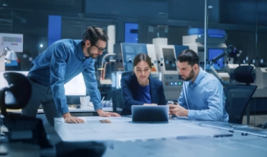 Team configuring an RPA workflow automation bot